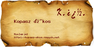 Kopasz Ákos névjegykártya