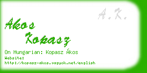 akos kopasz business card